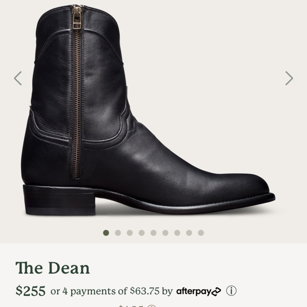 Tecovas Dean black leather boots (13D)